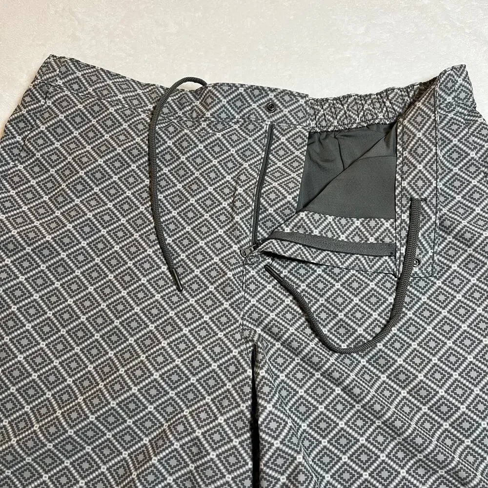 Lands' End Men's Geometric Sunset Swim Trunks Size L (36-38) Vacation Summer